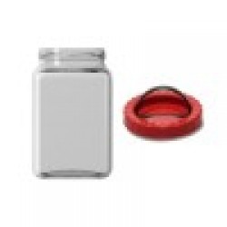 1600 Cc. Kare Cam Kavanoz - Plastik Kapaklı