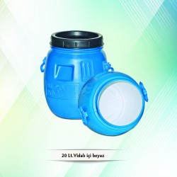 20 LT Vidalı İçi Beyaz Bidon