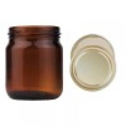 210 Cc. Cam Kavanoz - Amber - Altın Kapaklı