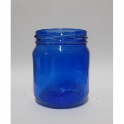 210 CC CAM GÖBEĞİ MAVİ MUM KAVANOZU 