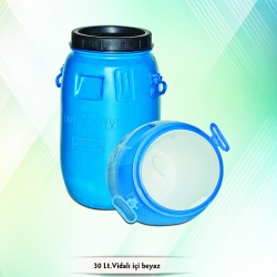 30 LT Vidalı İçi Beyaz Bidon