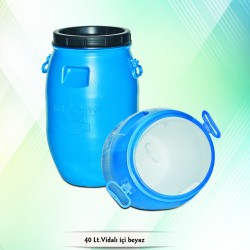 60 LT Vidalı İçi Beyaz Bidon