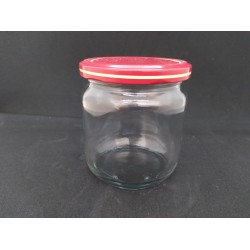 425 Cc. Cam Kavanoz - SARI-KIRMIZILI Kapaklı-30 ADET