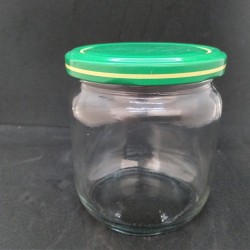 425 Cc. Cam Kavanoz - YEŞİL-SARI Kapaklı-30 ADET