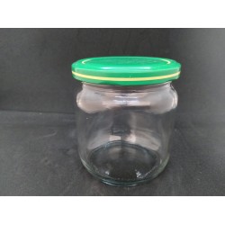 425 Cc. Cam Kavanoz - YEŞİL-SARI Kapaklı-30 ADET