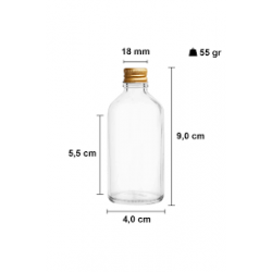 50 ML METAL KAPAKLI ŞEFFAF CAM ŞİŞE 100 ADET