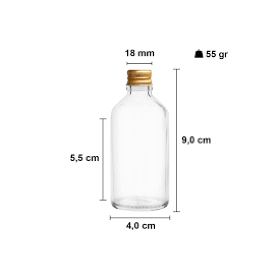 50 ML METAL KAPAKLI ŞEFFAF CAM ŞİŞE 100 ADET