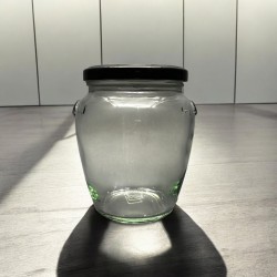 580 CC AMPHORA CAM KAVANOZ SİYAH KAPAKLI / 30 LU PAKETTE