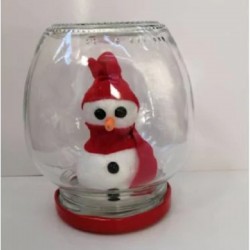 6 ADET KARDAN ADAMLI CAM KAR KÜRESİ KAVANOZU