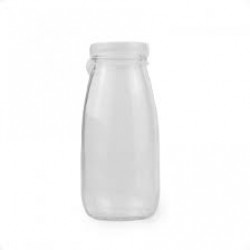 250 CC CAM SÜT-AYRAN-ŞIRA ŞİŞESİ PLASTİK GEÇME KAPAKLI