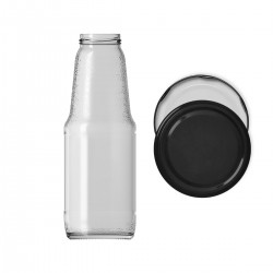 1 Litre Meyve Suyu Şişesi - Siyah Kapaklı 1 Litre Meyve Suyu Şişesi - Siyah Kapaklı
