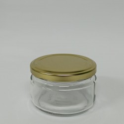 230 Cc. Bal Kavanozu - Cam Kavanoz - Altın Kapaklı