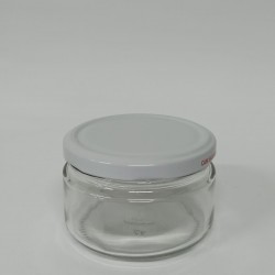 230 Cc. Bal Kavanozu - Cam Kavanoz - Beyaz Kapaklı