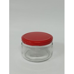 230 Cc. Cam Kavanoz - Kırmızı Kapaklı - 60 Lı Paket