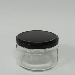 230 Cc. Cam Kavanoz - Siyah Kapaklı