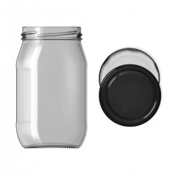 370 Cc. Cam Kavanoz - Siyah Kapaklı - 96 Lı Paket 370 Cc. Cam Kavanoz - Siyah Kapaklı - 96 Lı Paket