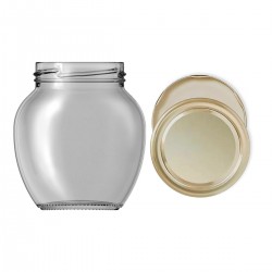 370 Cc. Cam Kavanoz - Yumurta Tipi - Altın Kapaklı 370 Cc. Cam Kavanoz - Yumurta Tipi - Altın Kapaklı