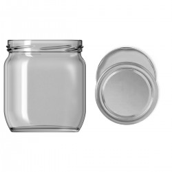 425 Cc. Cam Kavanoz - Gümüş Kapaklı