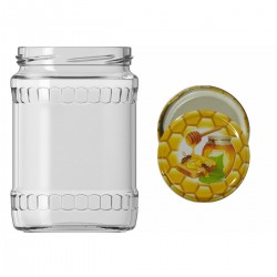 580 Cc. Cam Kavanoz - Fasit Model - Kovan Desen Kapaklı