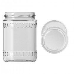 580 Cc. Cam Kavanoz - Fasit Model - Beyaz Kapaklı