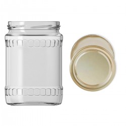 580 Cc. Cam Kavanoz - Fasit Model - Altın Kapaklı